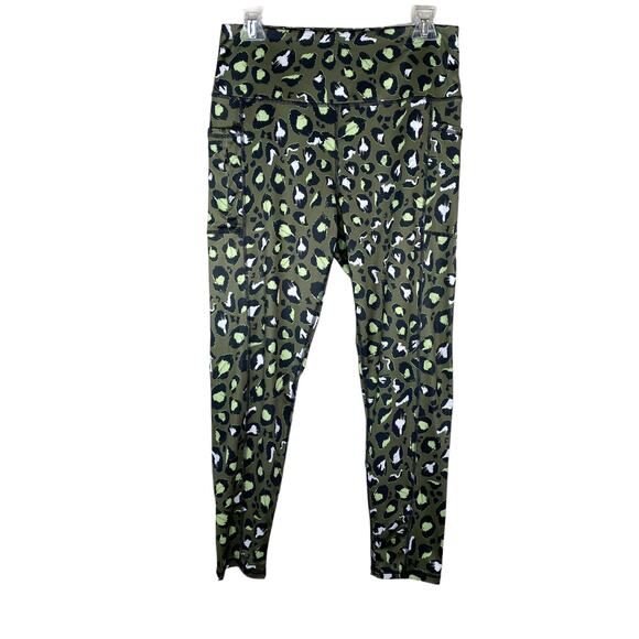 Adrienne Vittadini Leopard Print Ankle Length Activewear Leggings Large NWOT - Picture 1 of 10